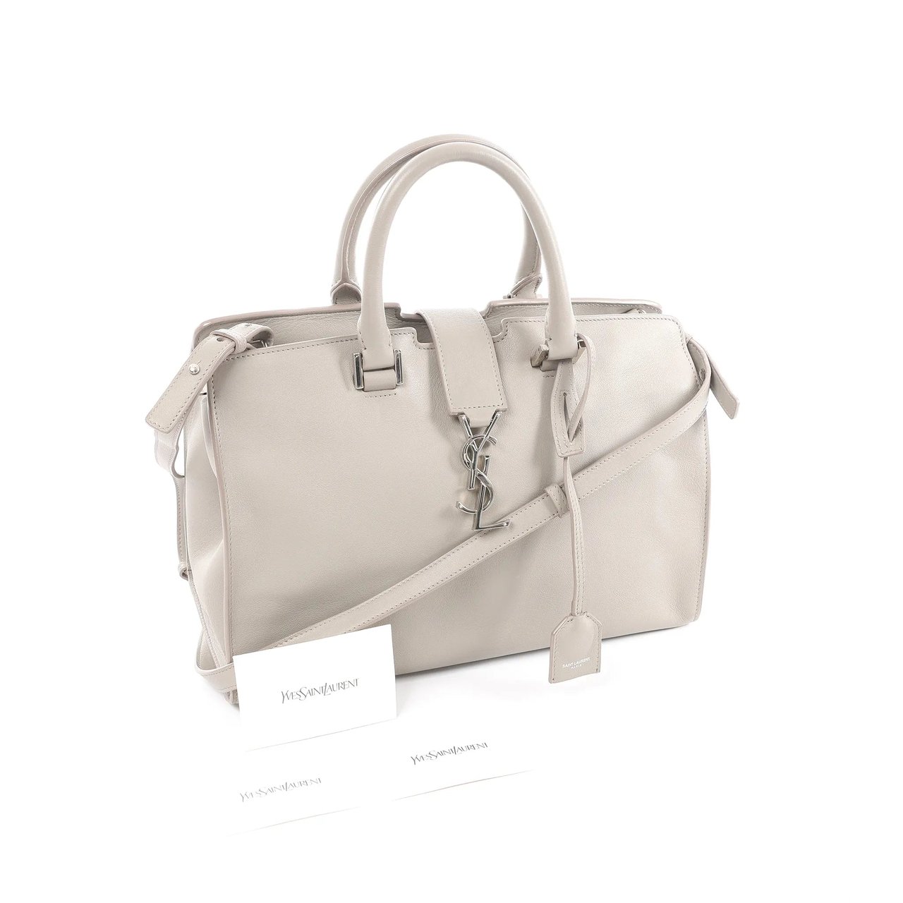 Saint Laurent Saint Laurent Paris Baby Cabas Leather 2Way Handbag in Gray 424869 Grijs
