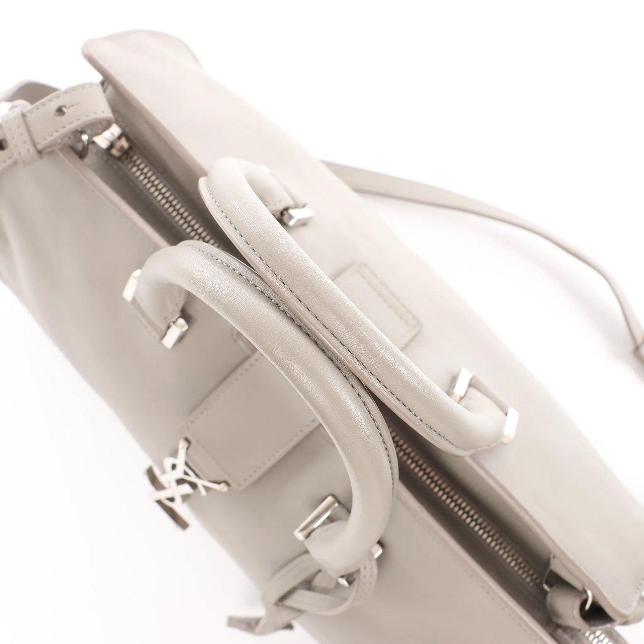 Saint Laurent Saint Laurent Paris Baby Cabas Leather 2Way Handbag in Gray 424869 Grijs