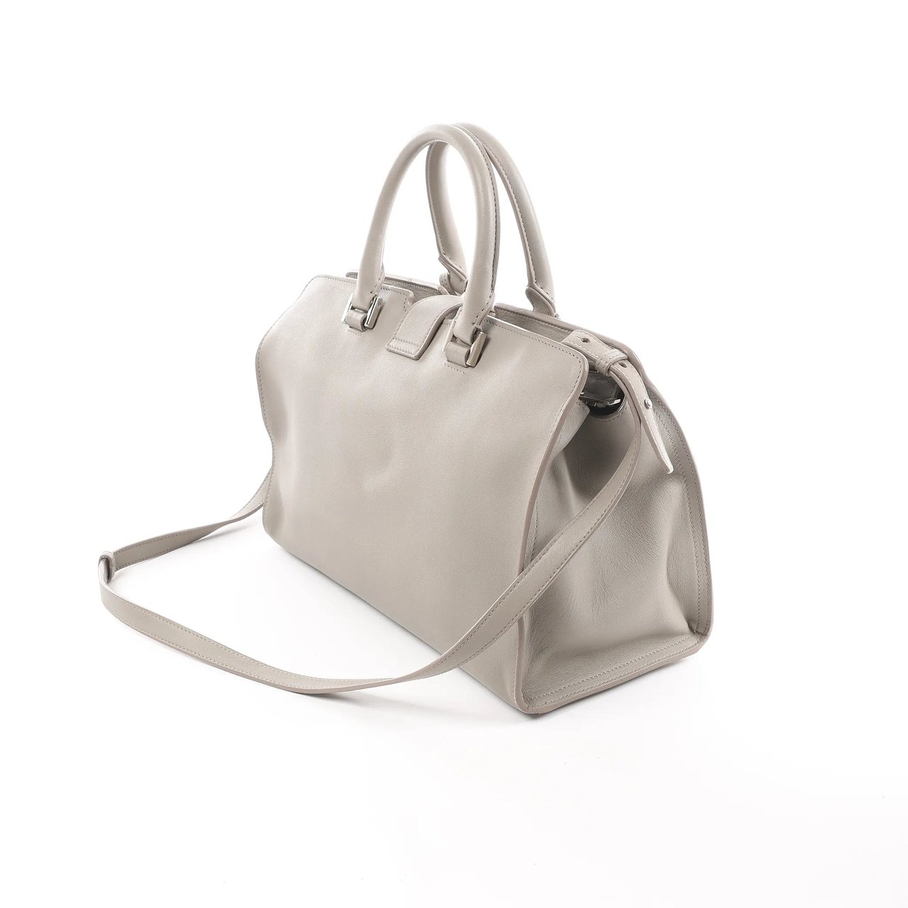 Saint Laurent Saint Laurent Paris Baby Cabas Leather 2Way Handbag in Gray 424869 Grijs