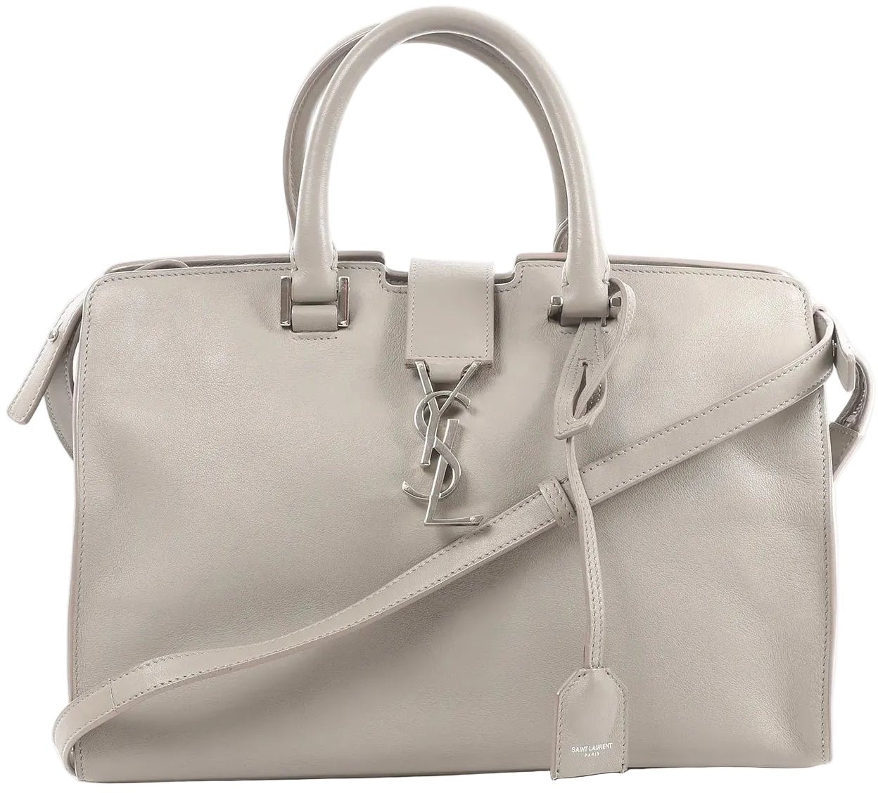 Saint Laurent Saint Laurent Paris Baby Cabas Leather 2Way Handbag in Gray 424869 Grijs