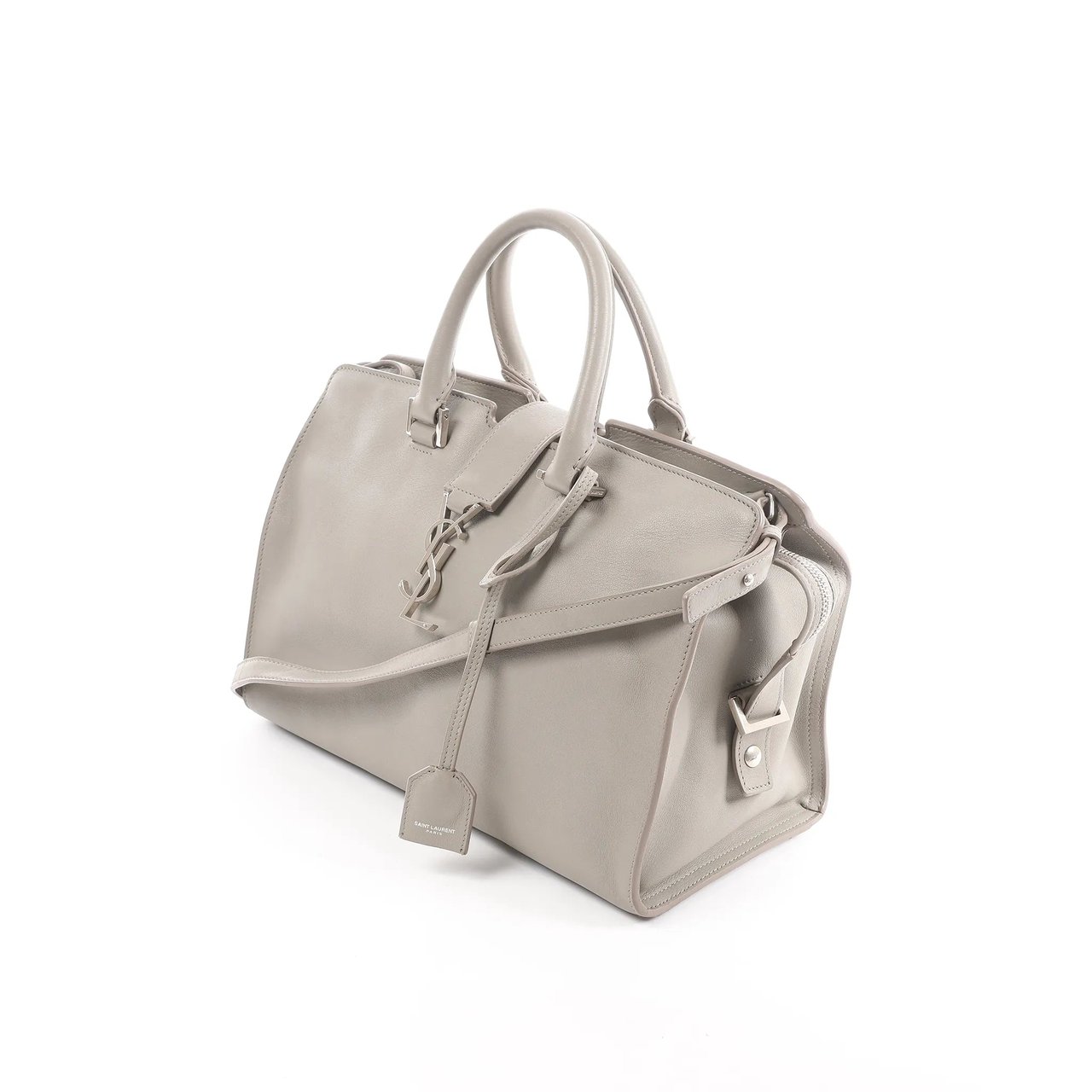Saint Laurent Saint Laurent Paris Baby Cabas Leather 2Way Handbag in Gray 424869 Grijs
