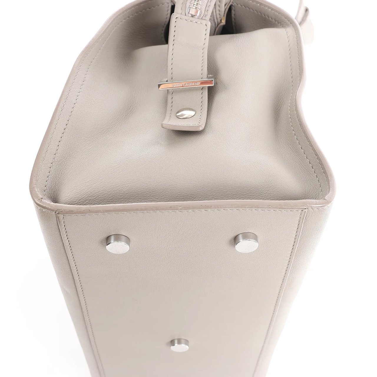 Saint Laurent Saint Laurent Paris Baby Cabas Leather 2Way Handbag in Gray 424869 Grijs