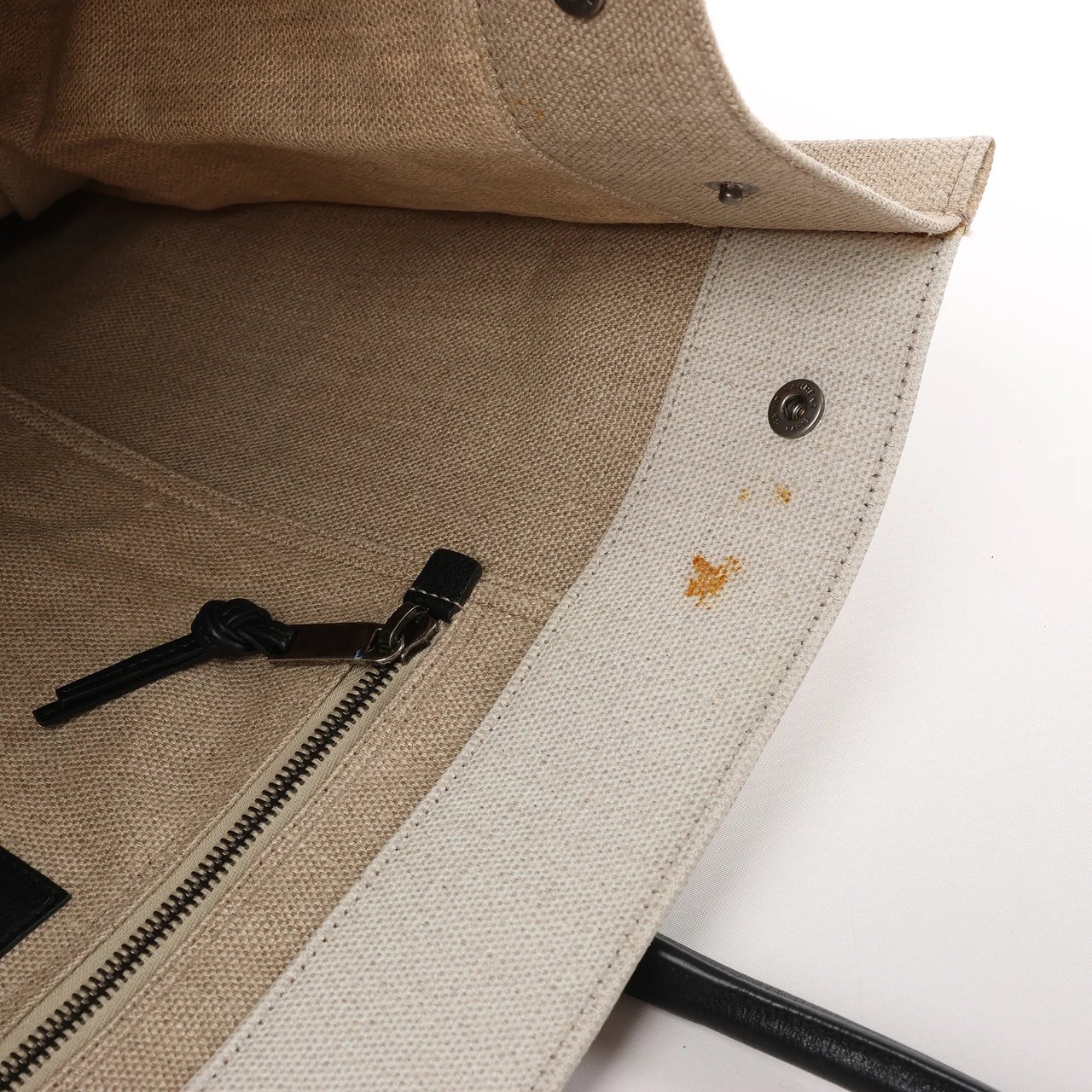 Saint Laurent Saint Laurent Rive Gauche Large Tote Bag in Printed Canvas and Leather in Beige 499290 Beige