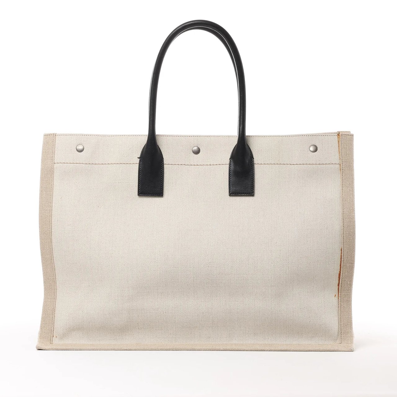 Saint Laurent Saint Laurent Rive Gauche Large Tote Bag in Printed Canvas and Leather in Beige 499290 Beige