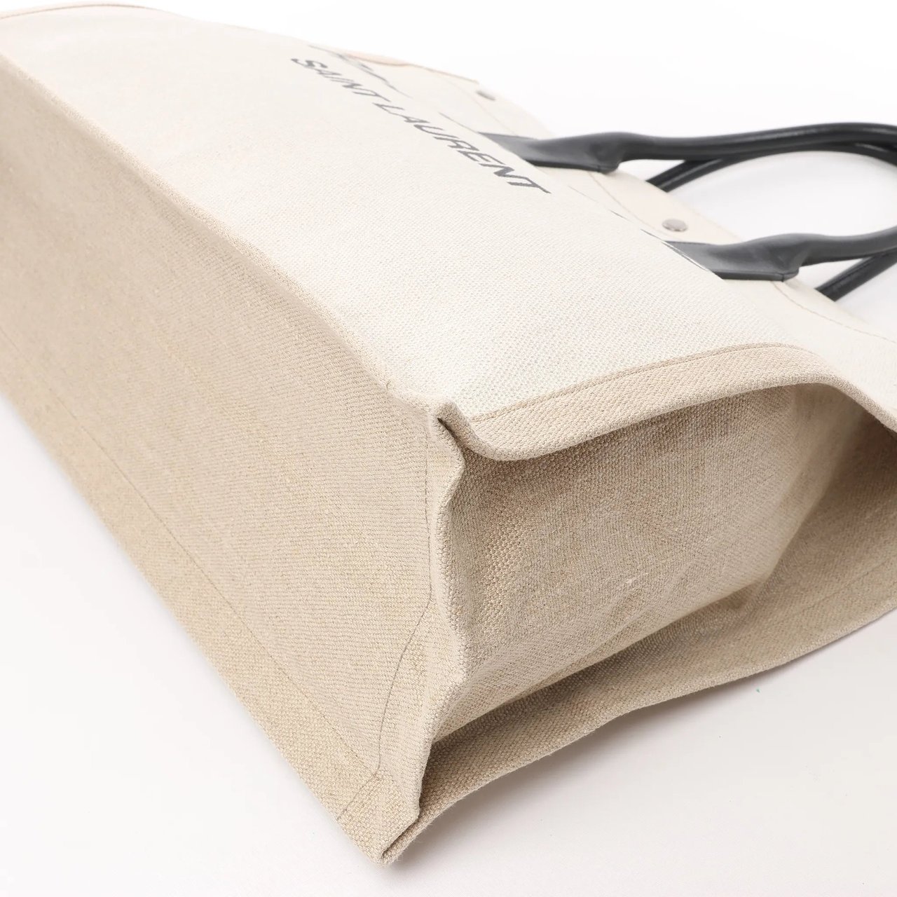 Saint Laurent Saint Laurent Rive Gauche Large Tote Bag in Printed Canvas and Leather in Beige 499290 Beige