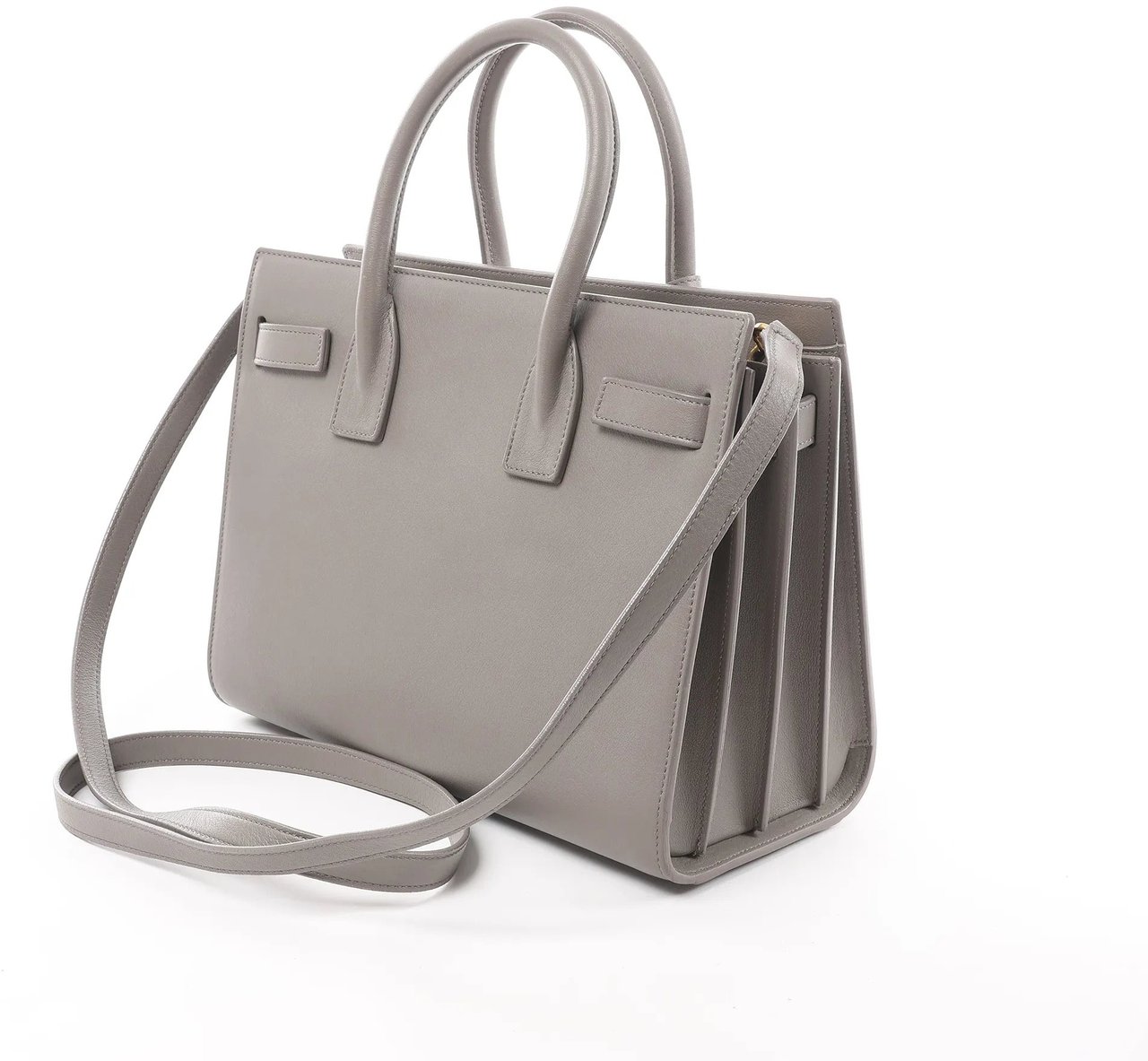 Saint Laurent Saint Laurent Paris Sac de Jour Baby Leather 2Way Handbag in Gray 398710 Grijs