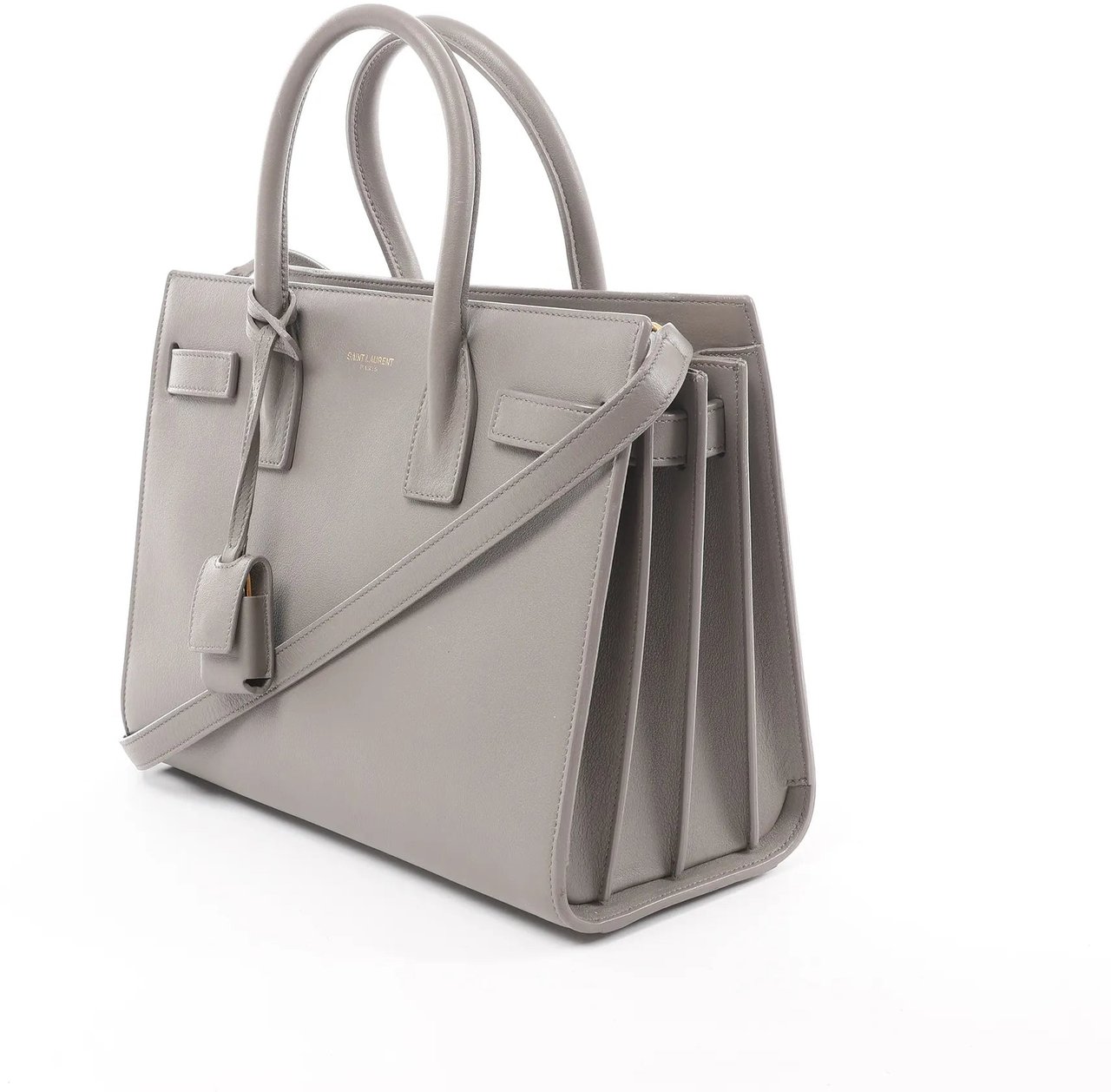 Saint Laurent Saint Laurent Paris Sac de Jour Baby Leather 2Way Handbag in Gray 398710 Grijs
