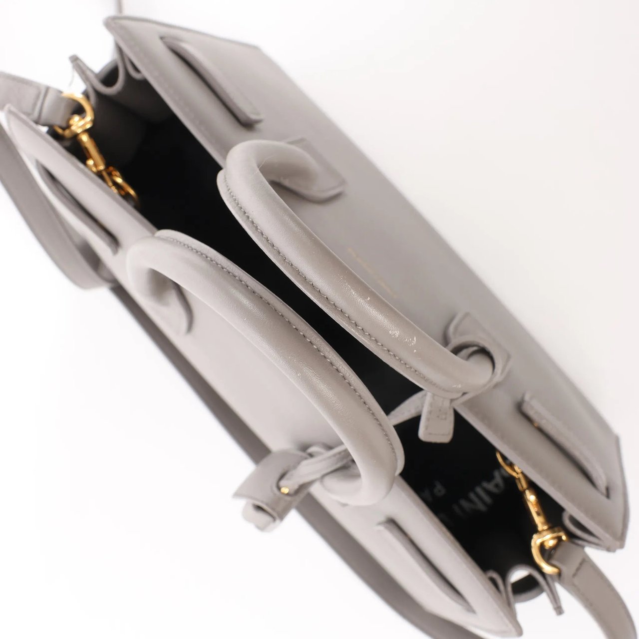 Saint Laurent Saint Laurent Paris Sac de Jour Baby Leather 2Way Handbag in Gray 398710 Grijs