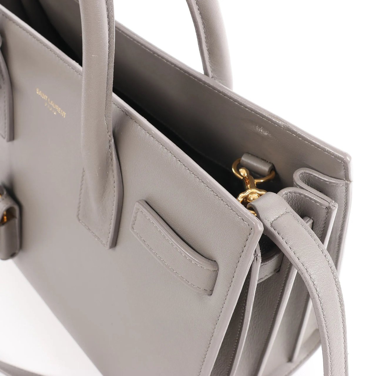 Saint Laurent Saint Laurent Paris Sac de Jour Baby Leather 2Way Handbag in Gray 398710 Grijs