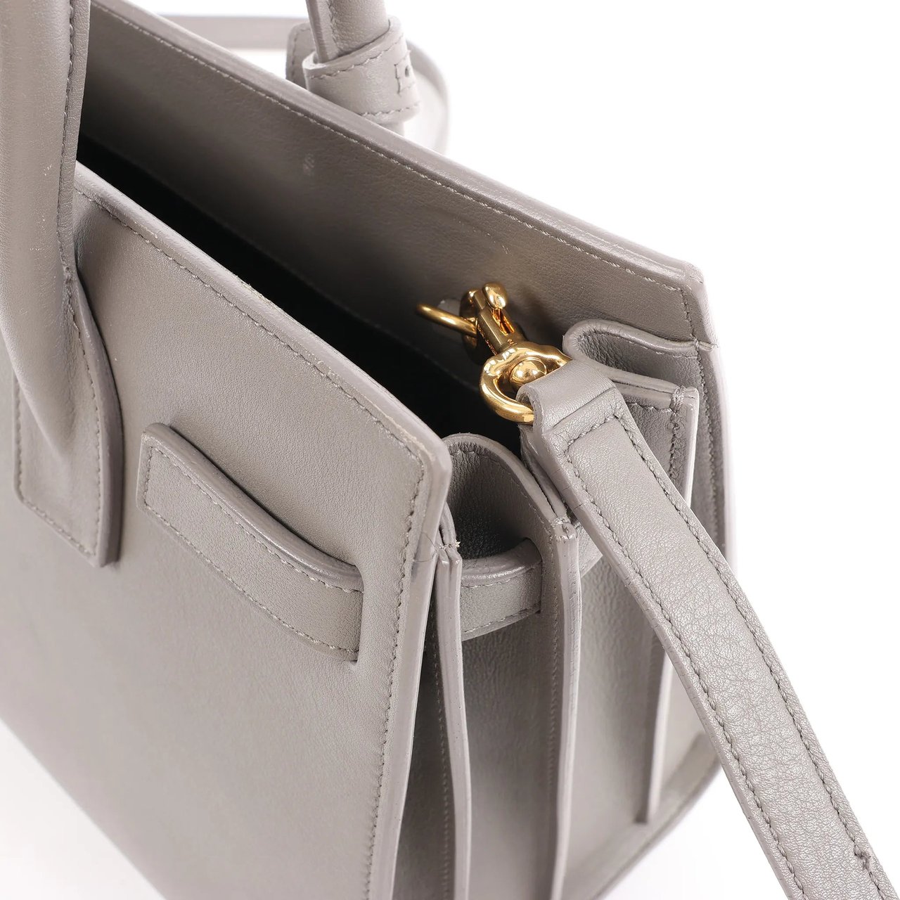 Saint Laurent Saint Laurent Paris Sac de Jour Baby Leather 2Way Handbag in Gray 398710 Grijs