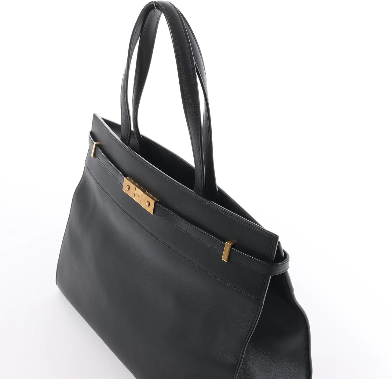 Saint Laurent Paris Manhattan Leather Shoulder bag in Black 553745 Zwart