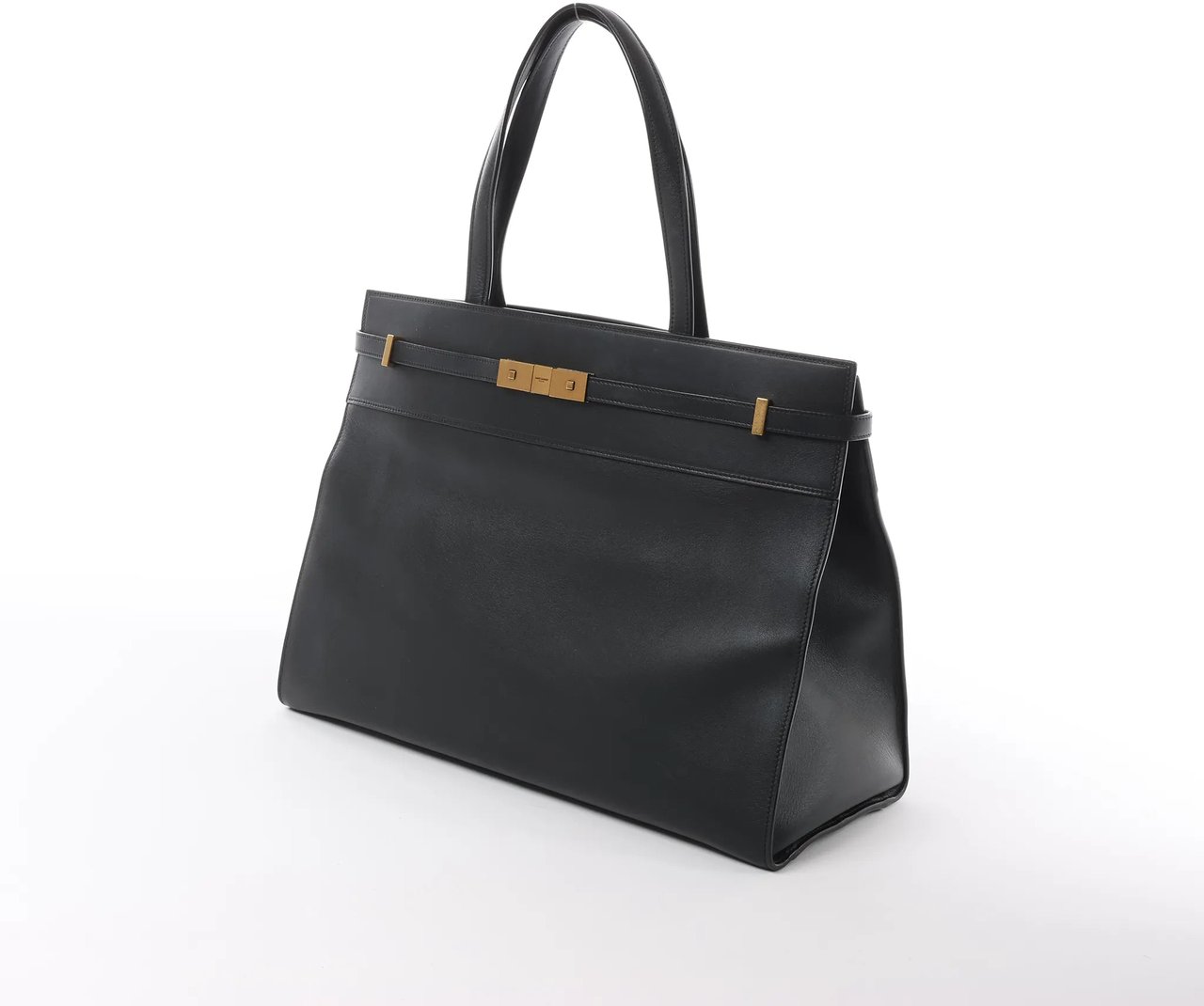 Saint Laurent Paris Manhattan Leather Shoulder bag in Black 553745 Zwart