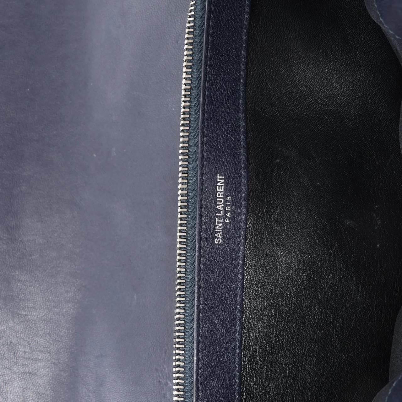 Saint Laurent Saint Laurent Paris College Monogramme Leather Chain Handbag in Navy Blue 392738 Navy