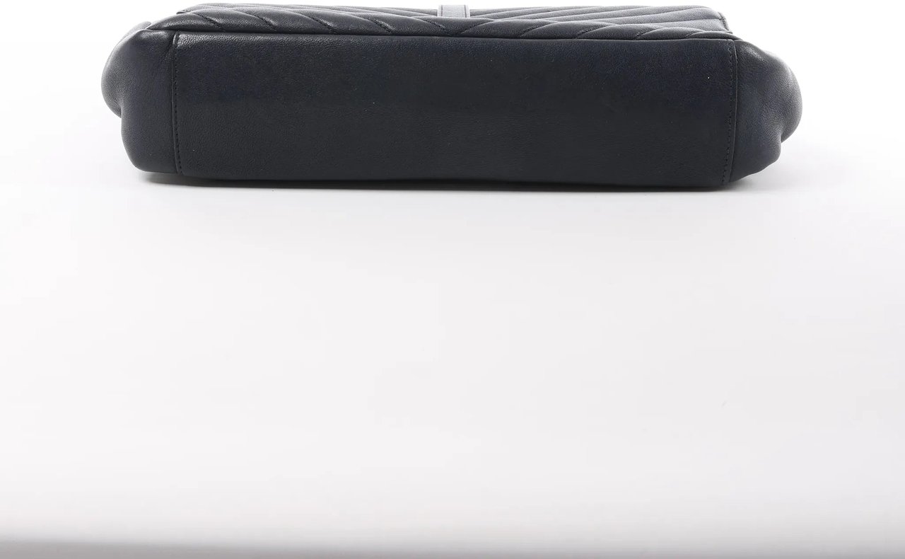 Saint Laurent Saint Laurent Paris College Monogramme Leather Chain Handbag in Navy Blue 392738 Navy