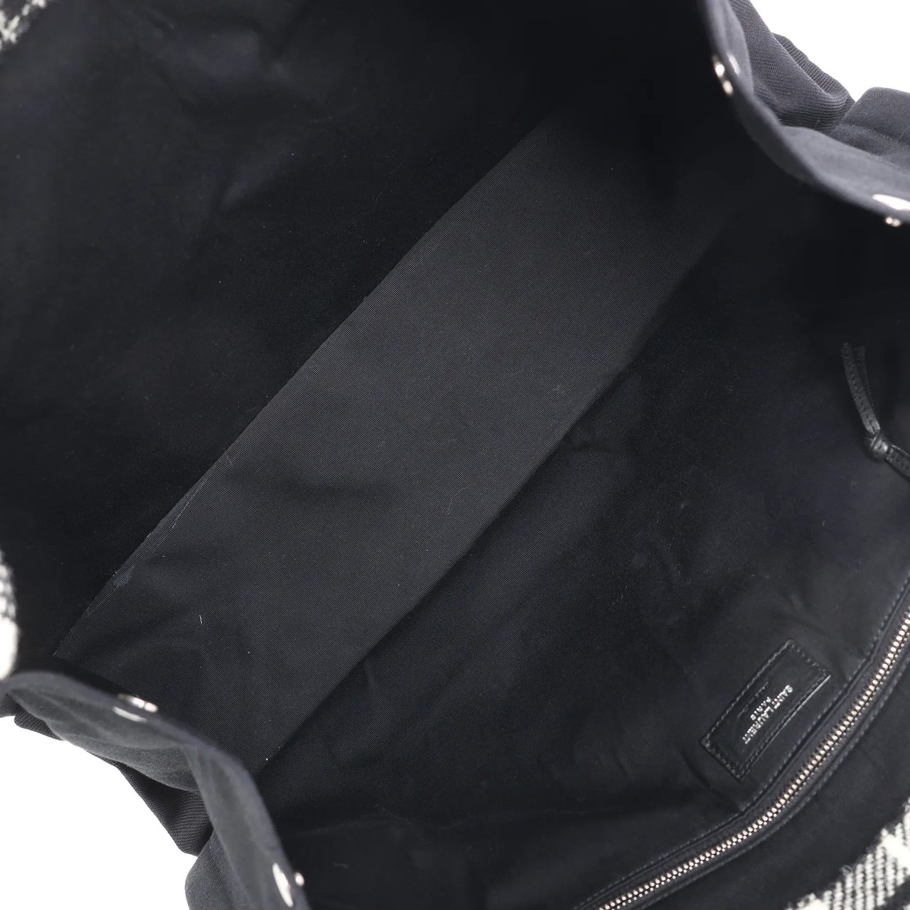 Saint Laurent Saint Laurent Paris Rive Gauche Wool x Leather Tote bag Black x White 499290 Divers