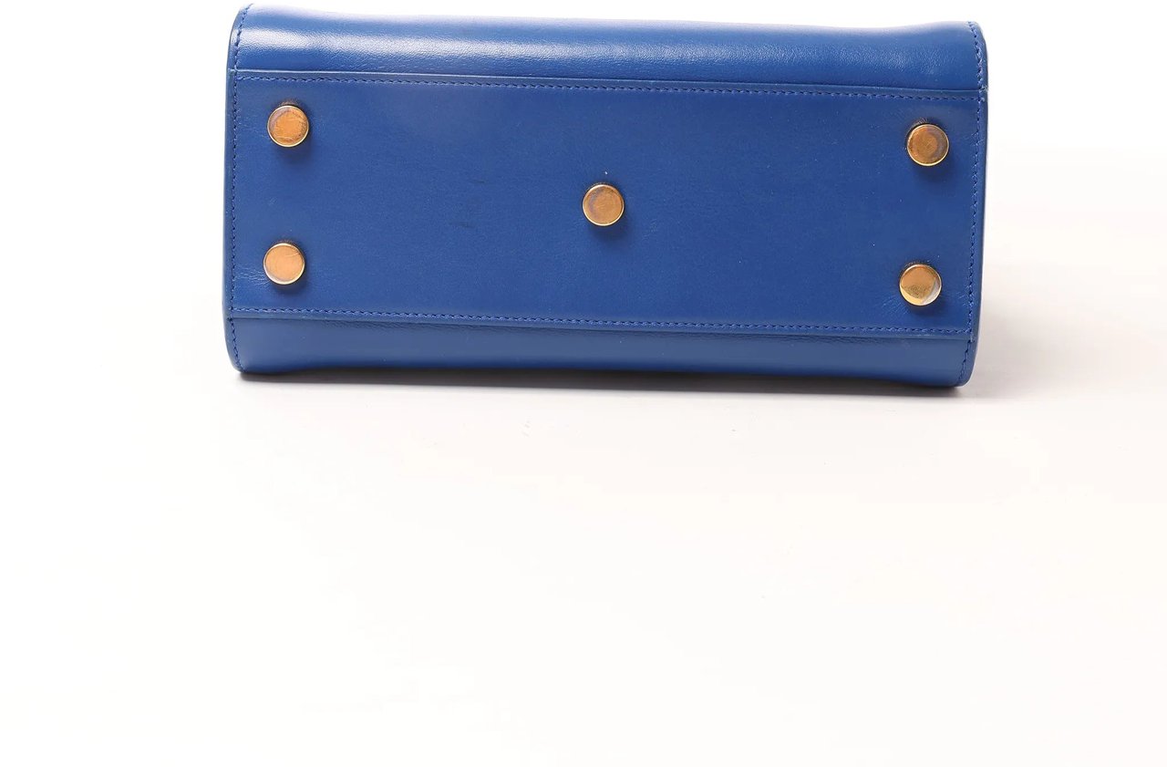 Saint Laurent Saint Laurent Paris Sac de Jour Nano Leather 2Way Handbag Blue 340778 Blauw