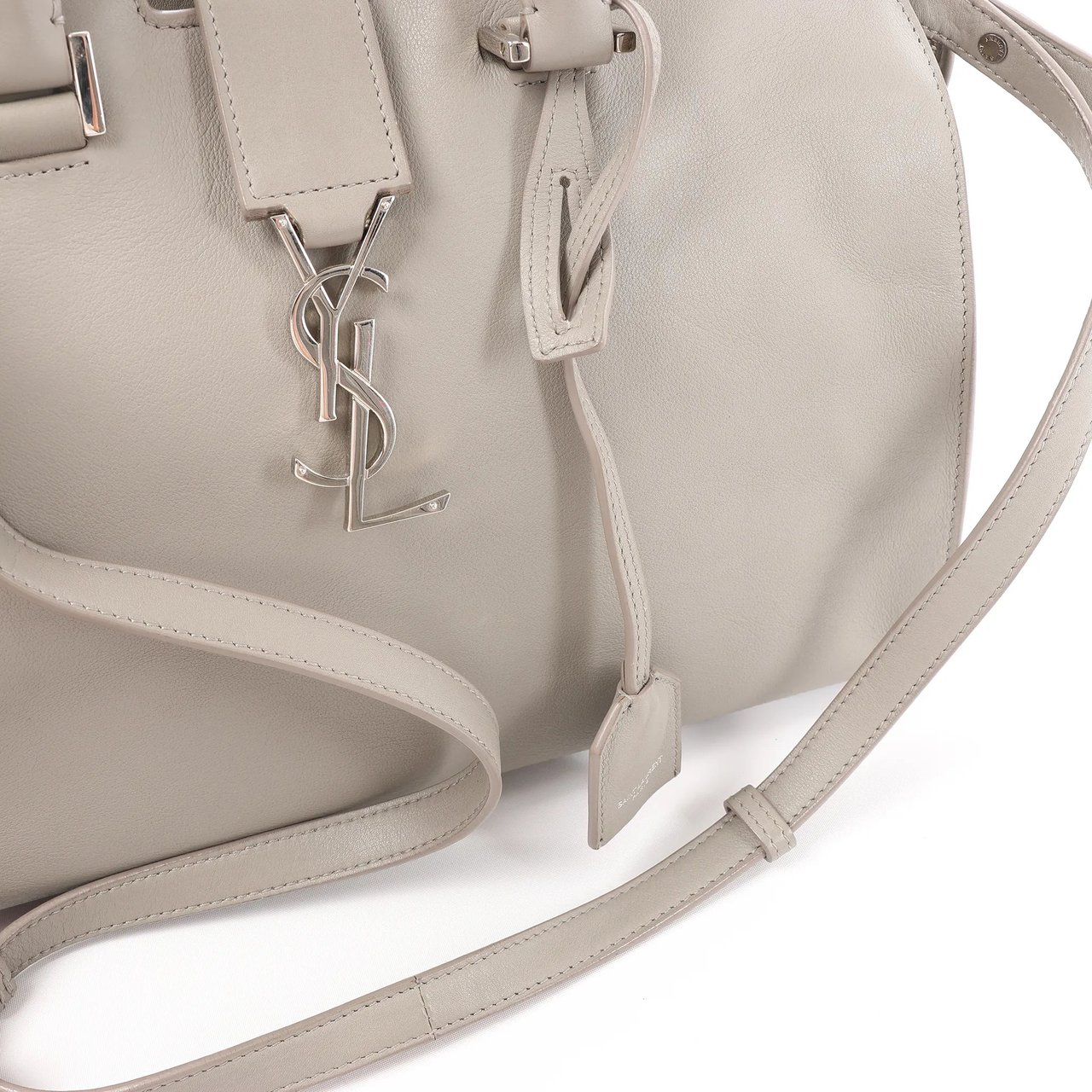 Saint Laurent Paris Baby Cabas Leather 2Way Handbag in Gray 424869 Grijs