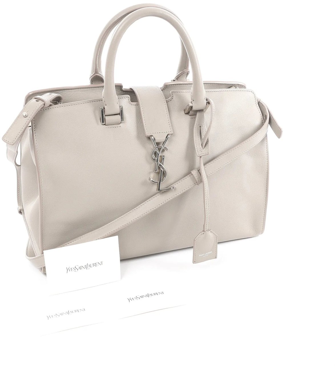 Saint Laurent Paris Baby Cabas Leather 2Way Handbag in Gray 424869 Grijs