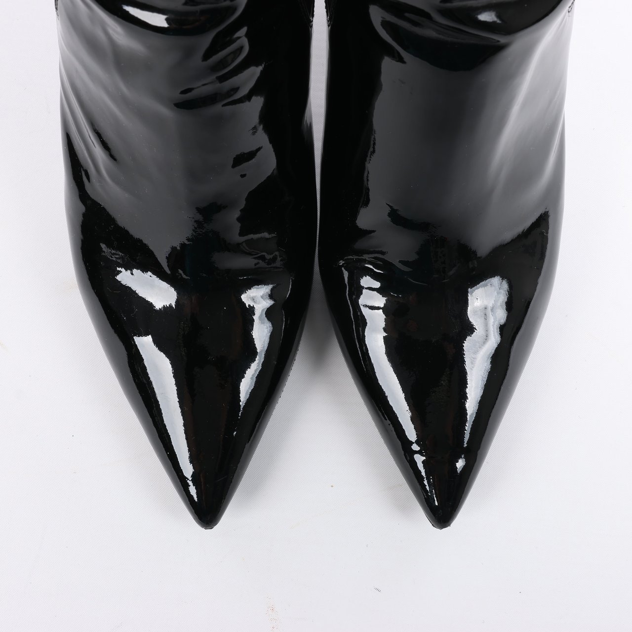 Saint Laurent Saint Laurent Paris Opium Patent leather Ankle Boots in Black AU484171 , Size 37.5 EU Zwart