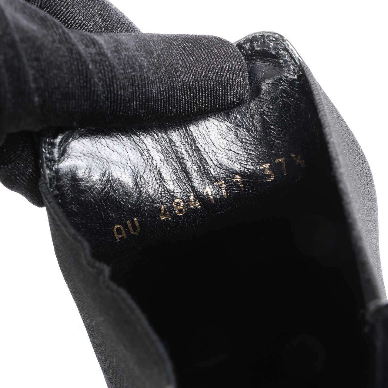 Saint Laurent Saint Laurent Paris Opium Patent leather Ankle Boots in Black AU484171 , Size 37.5 EU Zwart