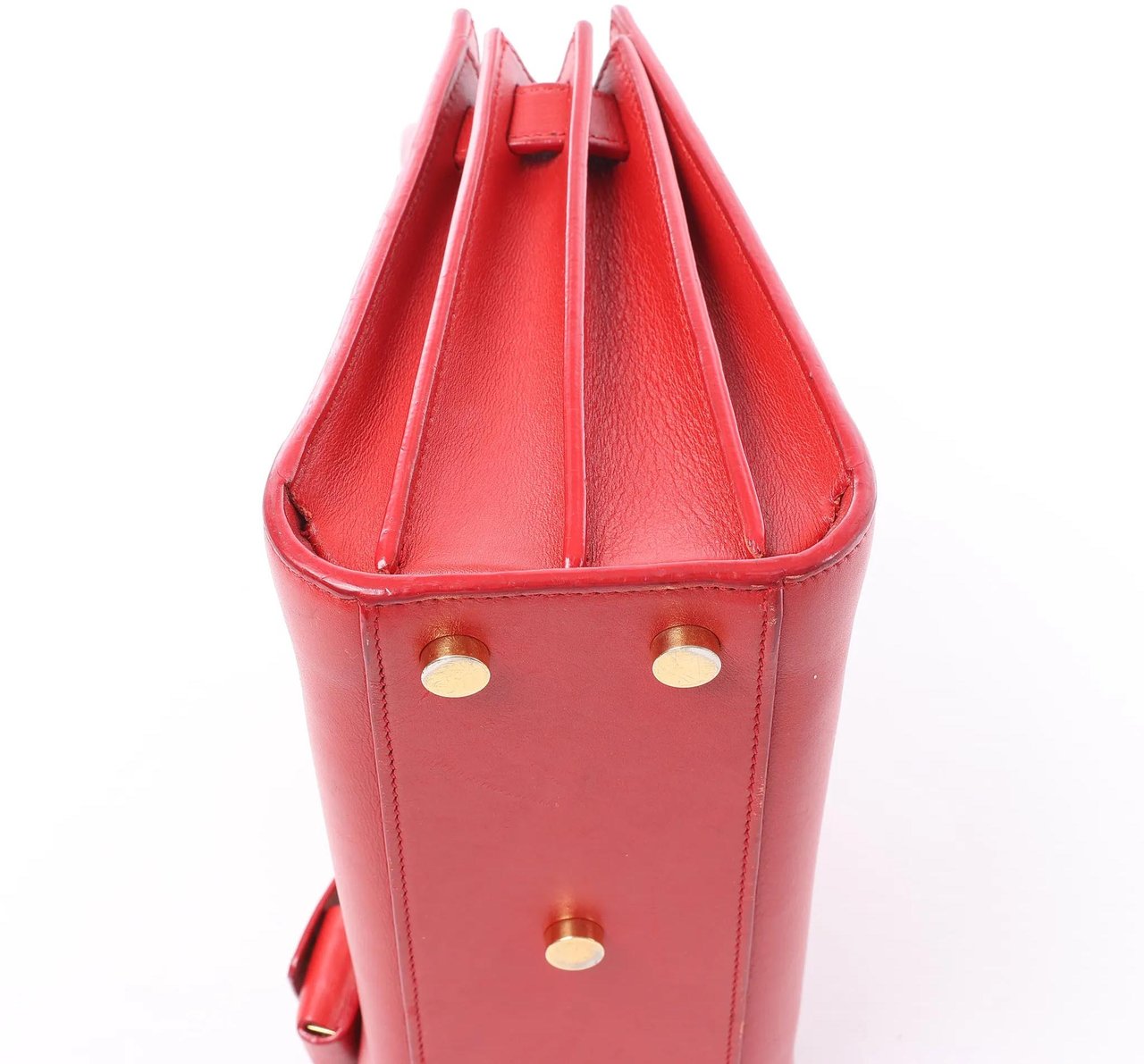 Saint Laurent Paris Sac de Jour Nano Leather Handbag in Red Rood