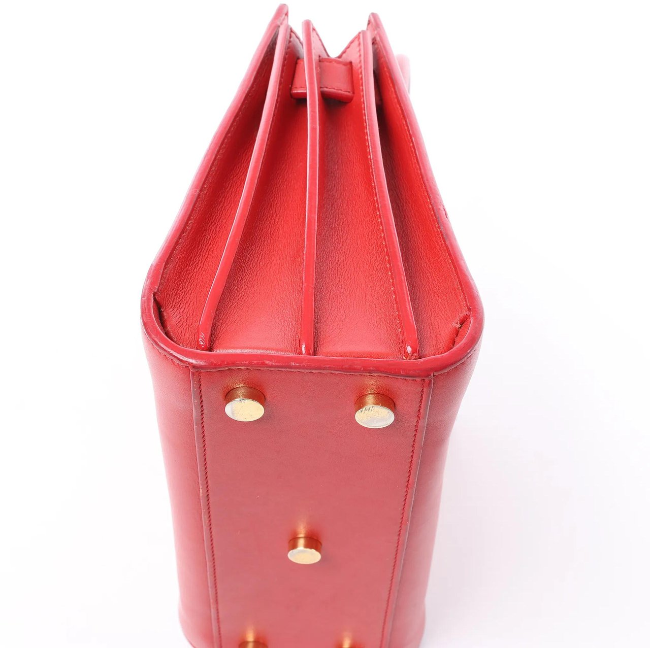 Saint Laurent Paris Sac de Jour Nano Leather Handbag in Red Rood