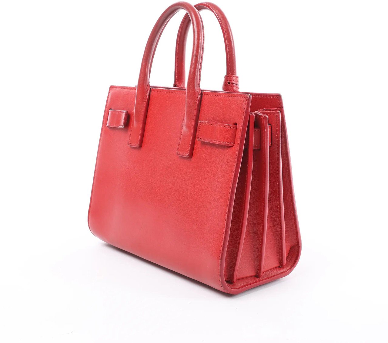 Saint Laurent Paris Sac de Jour Nano Leather Handbag in Red Rood