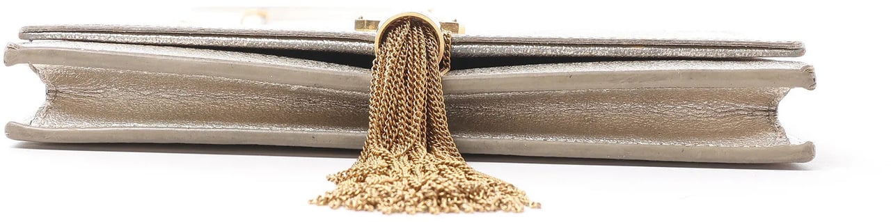 Saint Laurent Paris Kate Small Tassel Crossbody Bag in Silver Glitter Zilver
