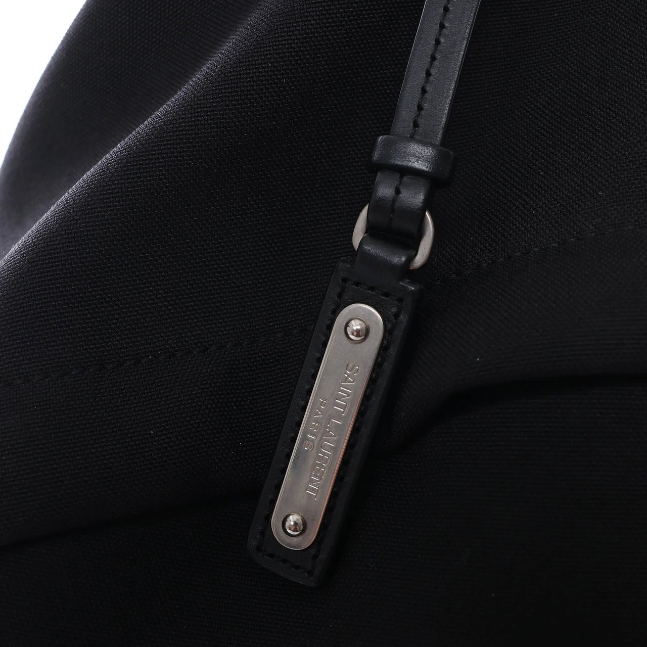 Saint Laurent Paris City Canvas & Leather Backpack in Black × Silver 534968 Zilver