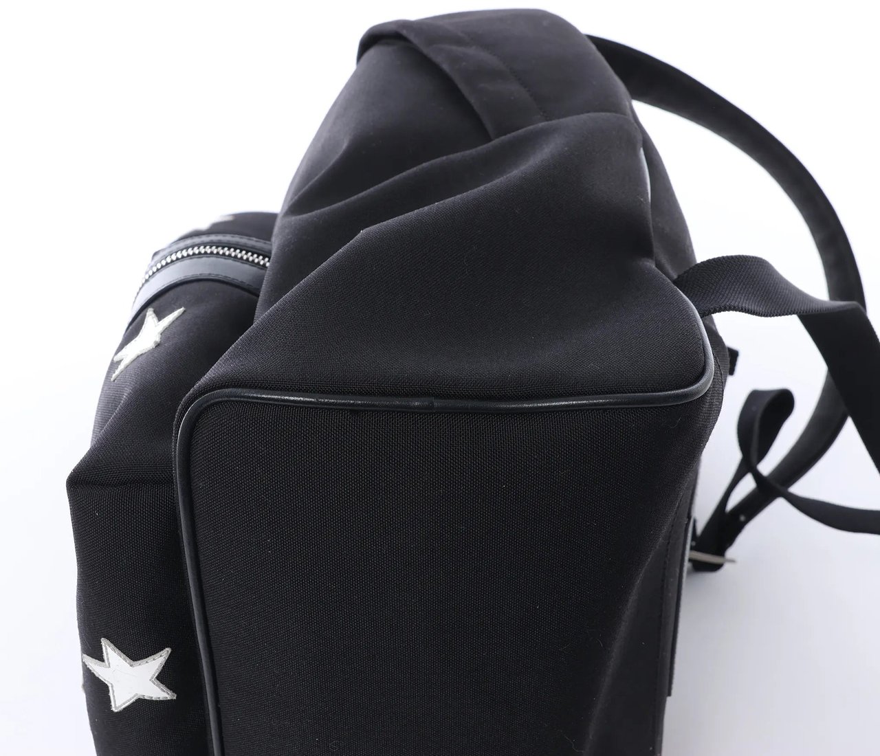 Saint Laurent Paris City Canvas & Leather Backpack in Black × Silver 534968 Zilver