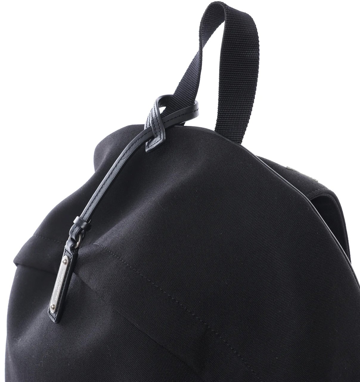 Saint Laurent Paris City Canvas & Leather Backpack in Black × Silver 534968 Zilver