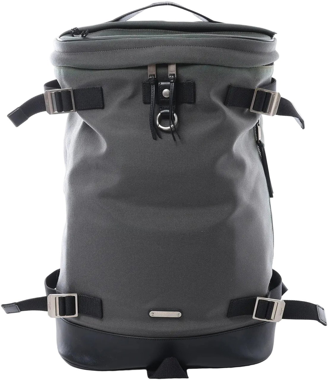 Saint Laurent Paris Livington Canvas & Leather Backpack in Gray 481005 Grijs