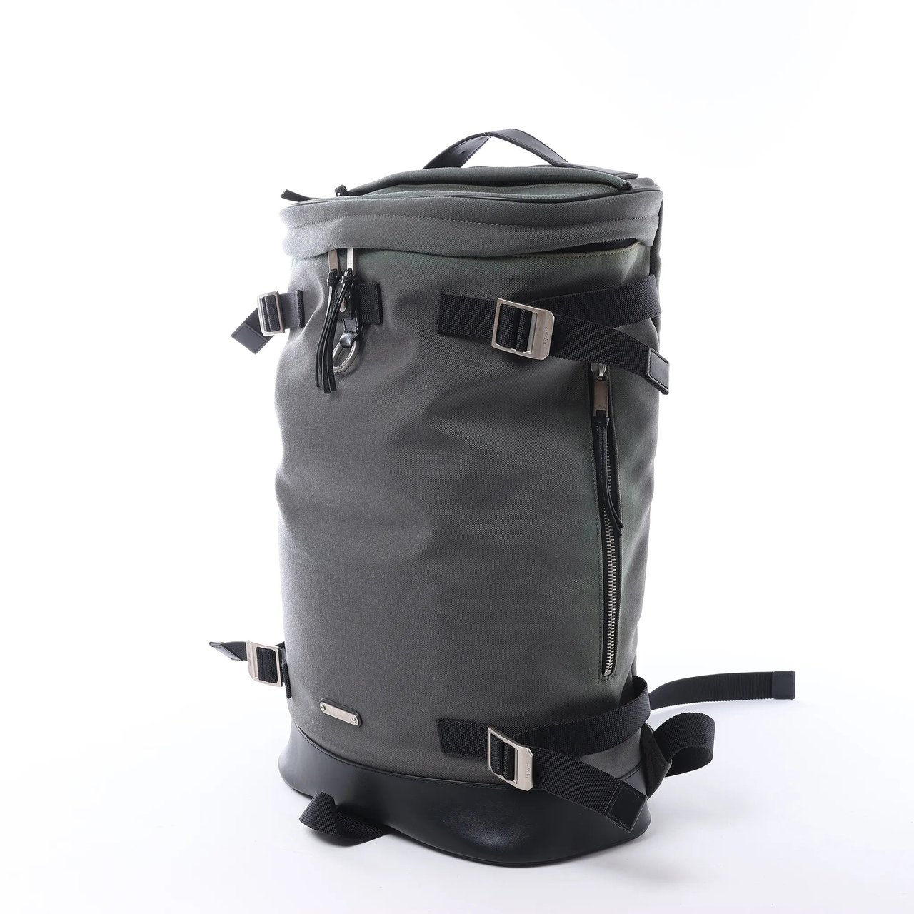Saint Laurent Paris Livington Canvas & Leather Backpack in Gray 481005 Grijs