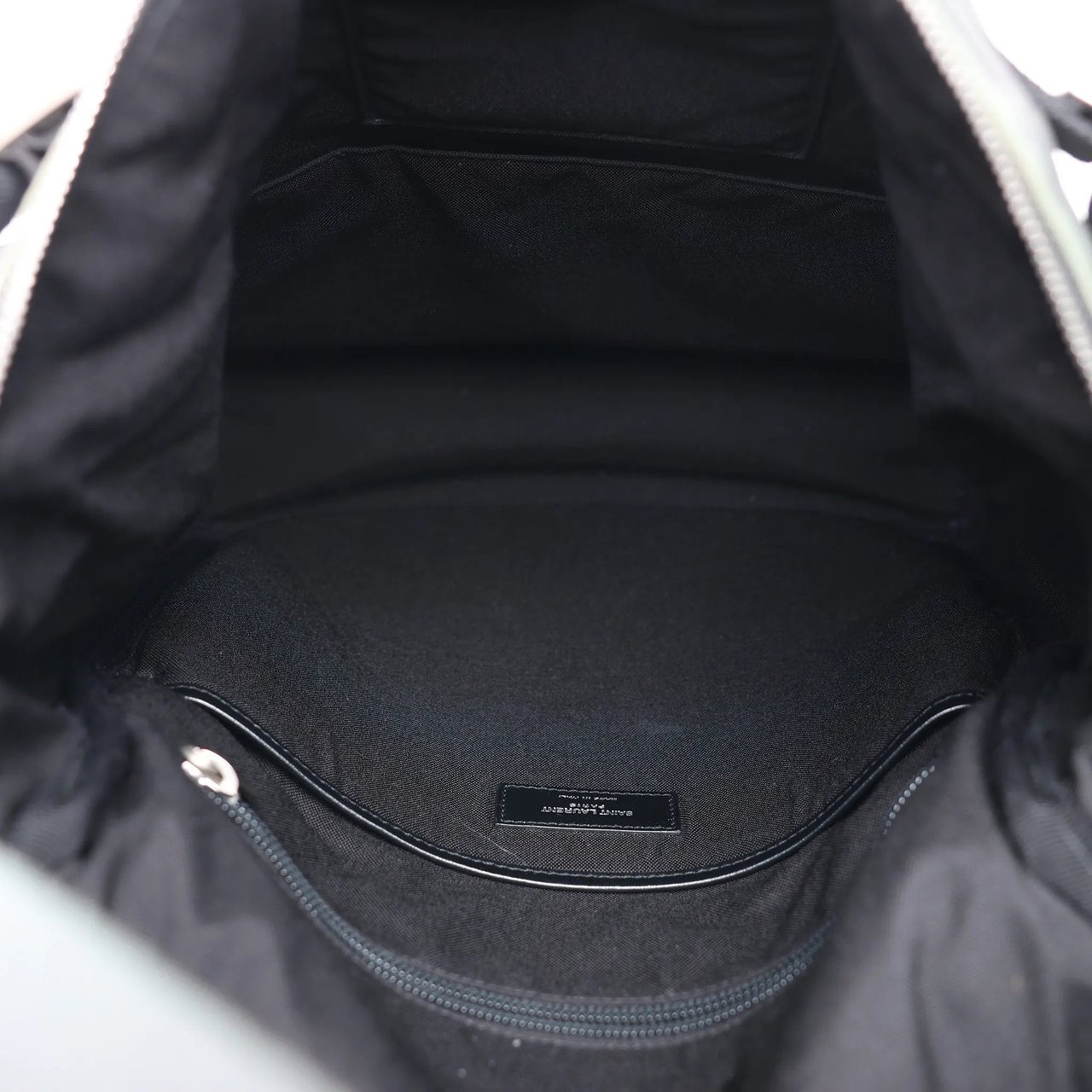 Saint Laurent Paris Livington Canvas & Leather Backpack in Gray 481005 Grijs