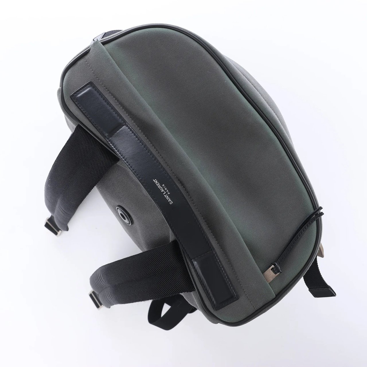 Saint Laurent Paris Livington Canvas & Leather Backpack in Gray 481005 Grijs