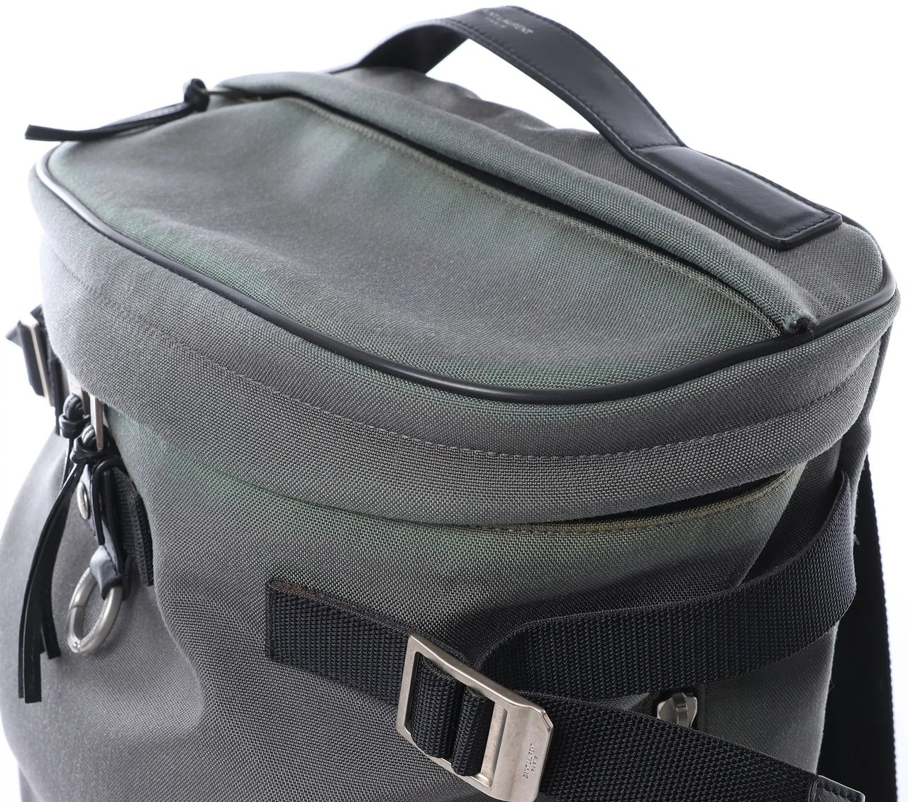 Saint Laurent Paris Livington Canvas & Leather Backpack in Gray 481005 Grijs