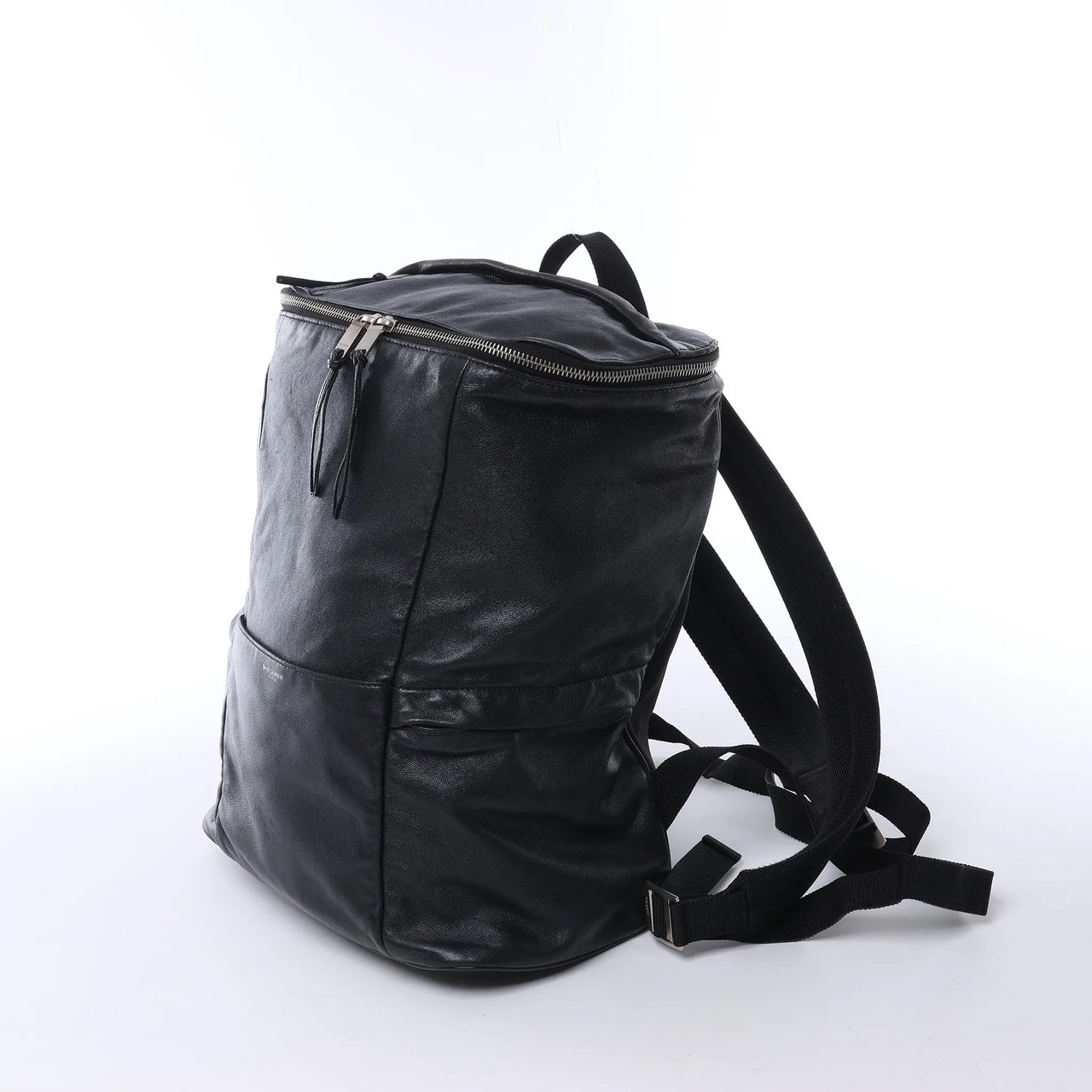 Saint Laurent Paris Sid Leather & Canvas Backpack in Black Zwart