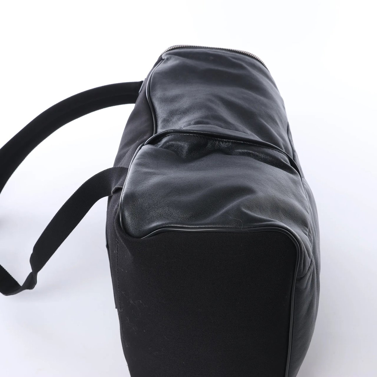 Saint Laurent Paris Sid Leather & Canvas Backpack in Black Zwart