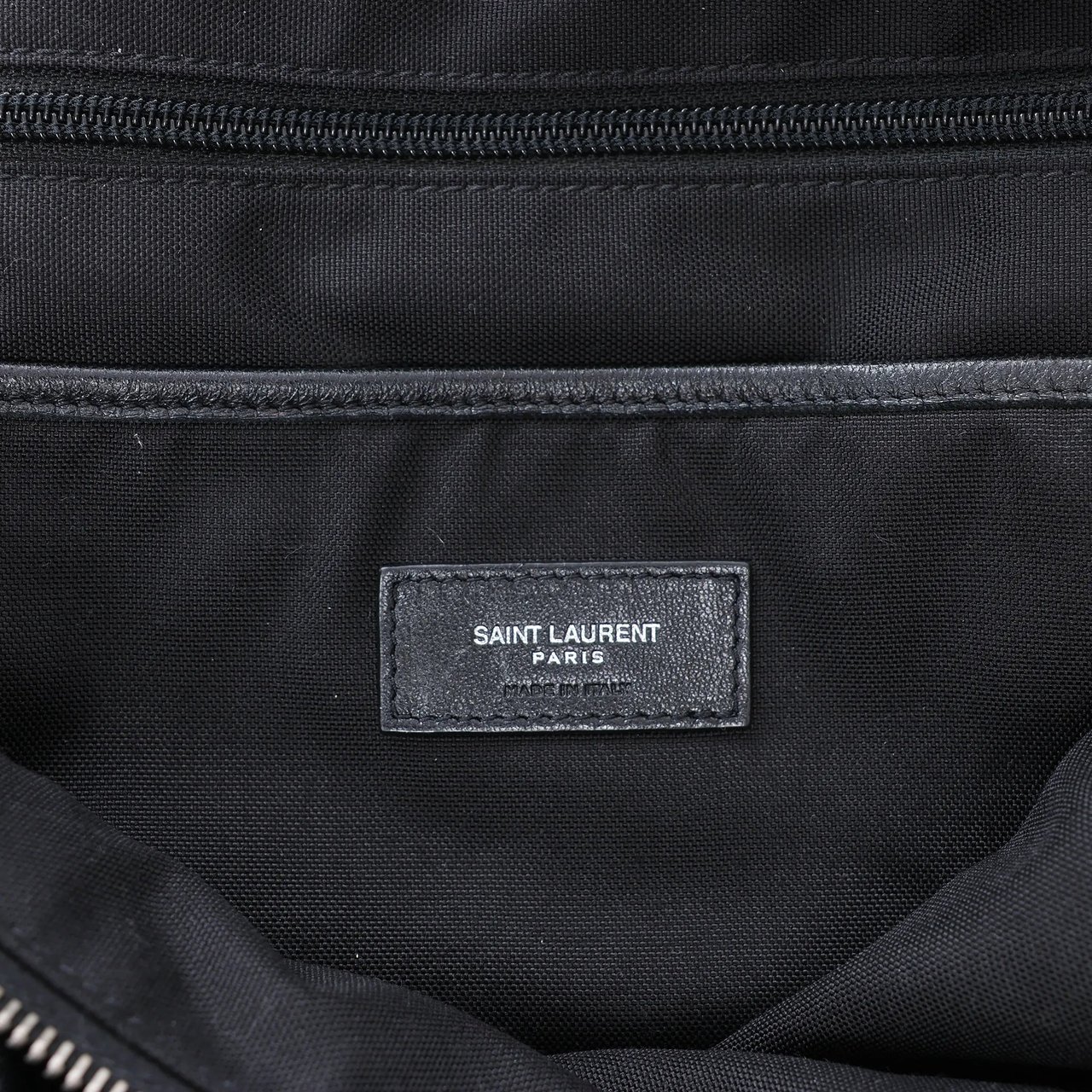 Saint Laurent Paris Sid Leather & Canvas Backpack in Black Zwart