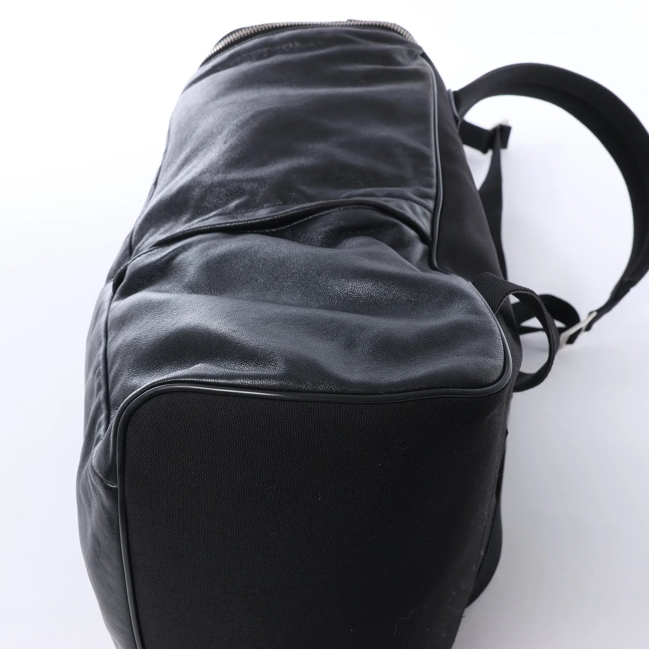 Saint Laurent Paris Sid Leather & Canvas Backpack in Black Zwart