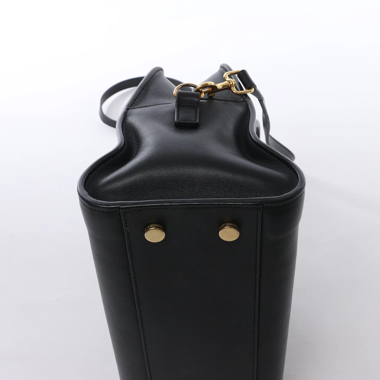 Saint Laurent Paris Baby Cabas Leather Handbag in Black 372087 Zwart
