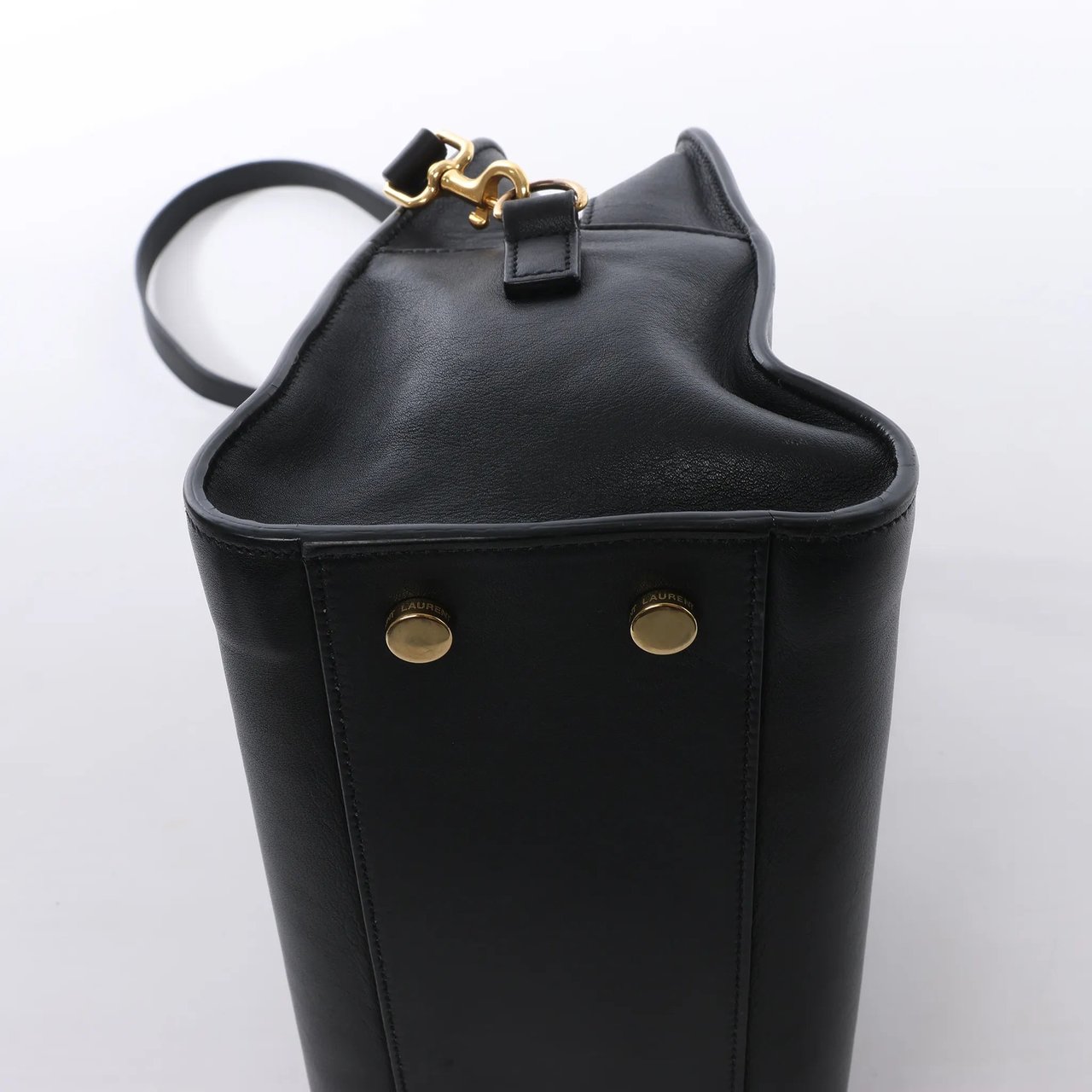 Saint Laurent Paris Baby Cabas Leather Handbag in Black 372087 Zwart