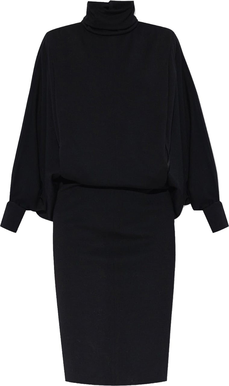 Saint Laurent Wool Dress Zwart