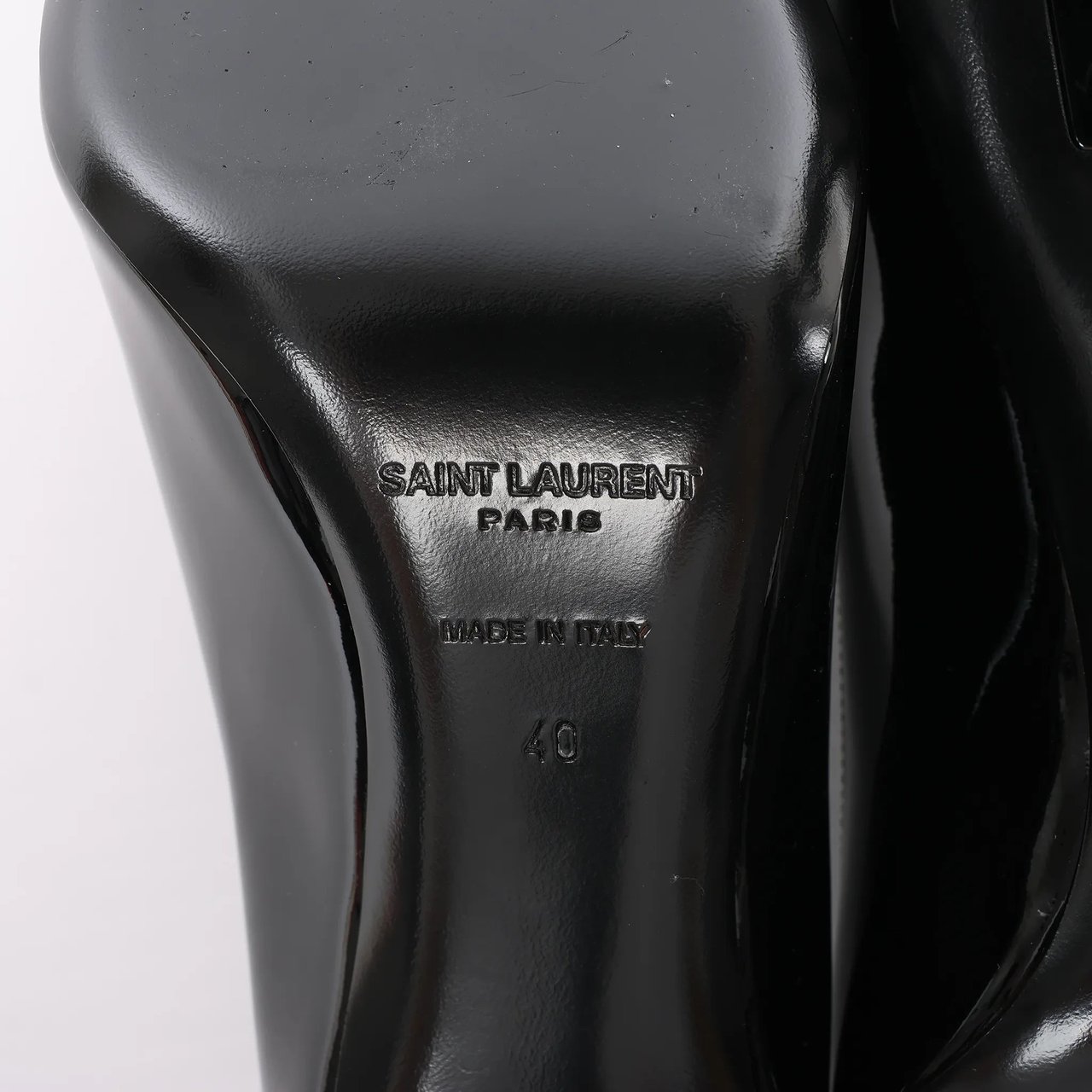Saint Laurent Opium Patent Leather Heels in Black 484160, Size 40 EU Zwart