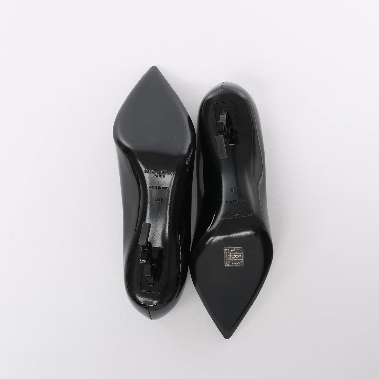 Saint Laurent Opium Patent Leather Heels in Black 484160, Size 40 EU Zwart