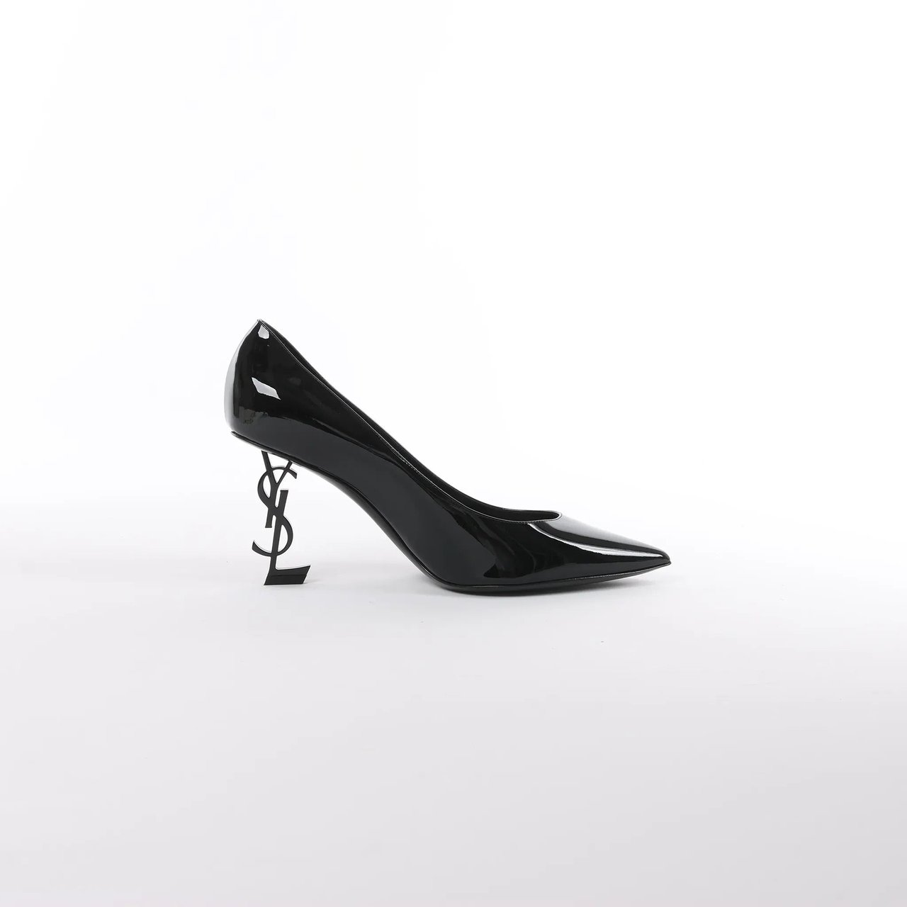 Saint Laurent Opium Patent Leather Heels in Black 484160, Size 40 EU Zwart