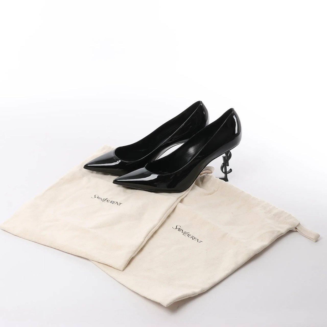 Saint Laurent Opium Patent Leather Heels in Black 484160, Size 40 EU Zwart