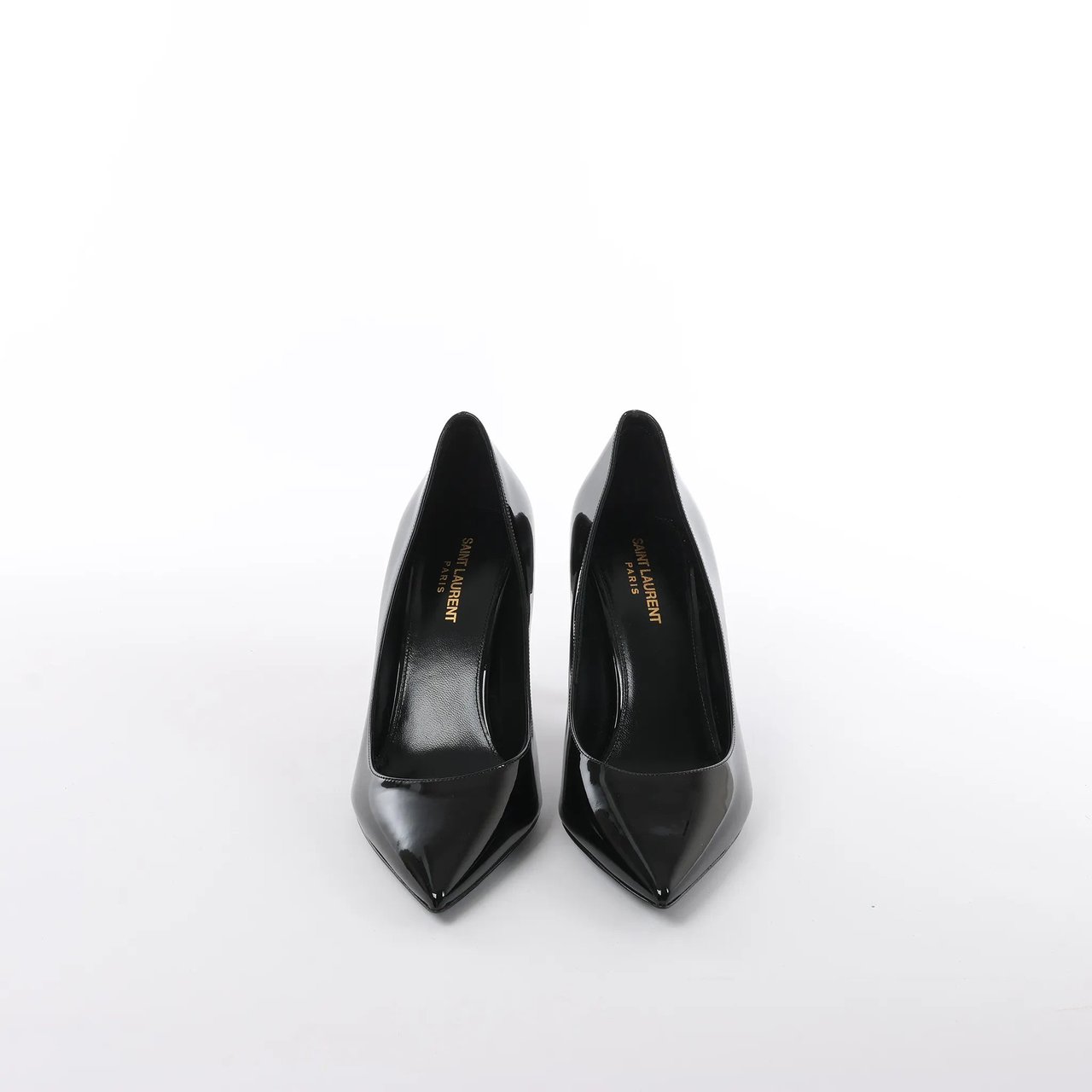 Saint Laurent Opium Patent Leather Heels in Black 484160, Size 40 EU Zwart