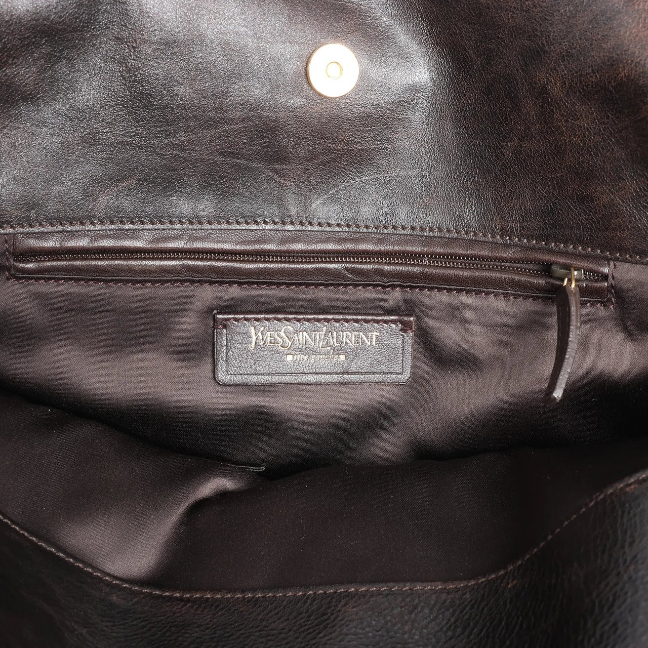 Saint Laurent Paris Tribute Large Leather Shoulder Bag in Brown Bruin