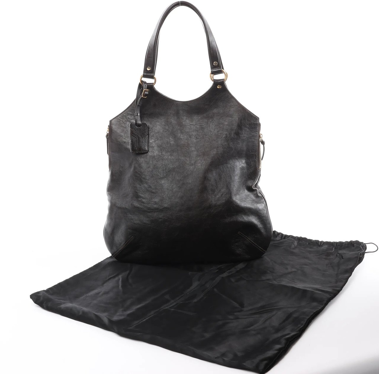 Saint Laurent Paris Tribute Large Leather Shoulder Bag in Brown Bruin